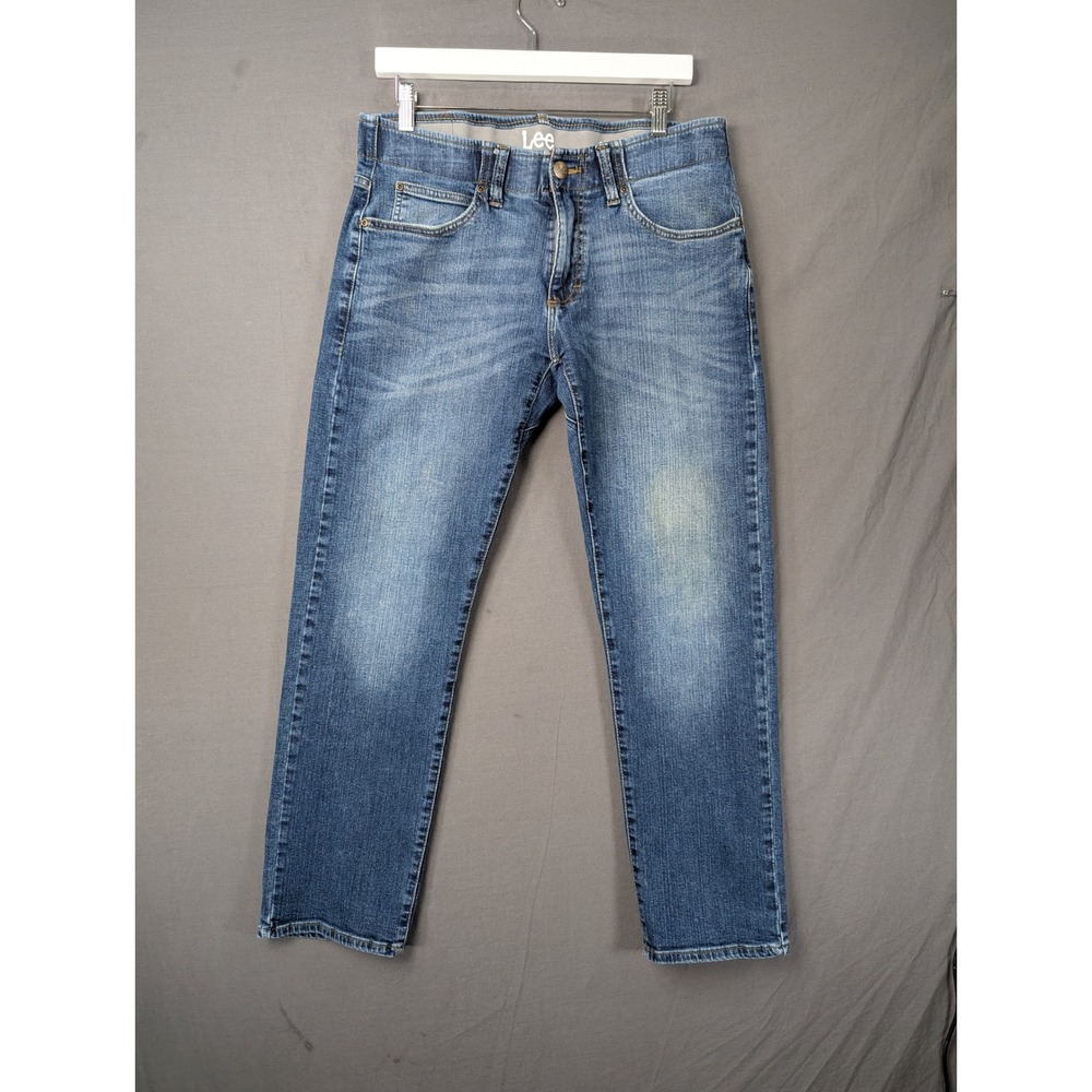 Lee Mens Extreme Motion Regular Straight Leg Jeans Blue 32x30 Stretch Denim